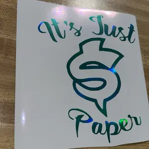 It's Just Paper Decal 5.5”x5”  Various Colors - Simple Text Design on Paper Product