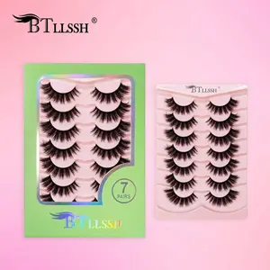 High-Quality Complete False Eyelashes Set, Dense Curled Fluffy Thin 15mm, Gift Box Pack, Non-Toxic, 7/14/21 Pairs, Makeup, Cosmetic