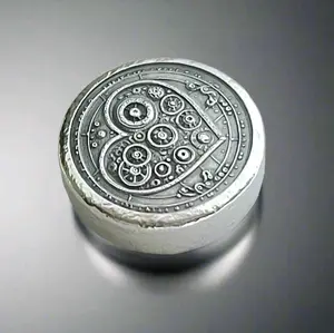 Mechanical Heart - Deluxe 1 Troy Ounce Poured .999 Fine Zinc Art Round - Laser Etched - Certified - Limited