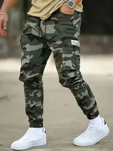 Men's Camouflage Nine-Part Multi-Functional Work Pants, Casual Fitted Style, All Seasons Wear, Fs-Camo Pattern, Camo Print Pants, Comfortable and Versatile