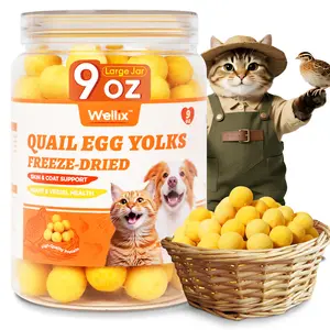 Wellix  Freeze Dried Quail Egg Yolks for Dogs & Cats High-Protein Treats Supports Skin Coat Health Natural Training Snacks