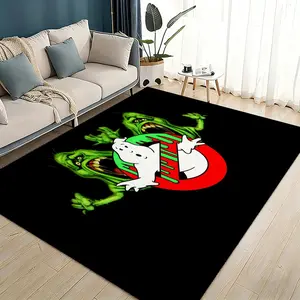American Movie Ghostbusters Floor Mat Flannel Rugs Soft Warmth Floor Mat Thickened Non-Slip for Room Home Decor Door Mat Strong Water Absorption Upgraded Anti-Slip Backing Easy to Clean