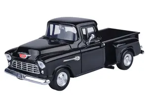 1955 Chevrolet Step-Side Truck - Black (Timeless Legends) Diecast 1:24 Scale Model - Motormax 73236BK