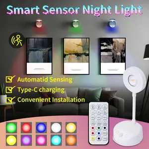 Smart RGB Painting Light – Human Night Light Lamp for Frames, Wireless Magnetic Mount, App-Free Remote Dimming & Color Changing
