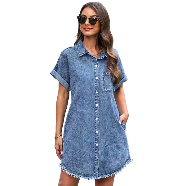 luvamia Denim Dress for Women Button Down Short Sleeves Casual Summer Jean Shirt Dresses with Pockets Frayed Hem Womenswear Shortsleeve Minimalist valentine's day outfit graduation dress birthday dresses - TikTok Shop luvamia Denim Dress for Women Button Down Short Sleeves Casual Summer Jean Shirt Dresses with Pockets Frayed Hem Womenswear Shortsleeve Minimalist valentine's day outfit graduation dress birthday dresses - TikTok Shop