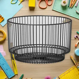 18.75"x11.75" Metal Wire Basket Black - Black Metal Wire Basket, for Home Organization, Sturdy Design, Threshold