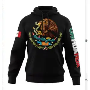 Mexico States Design Black Hoodie