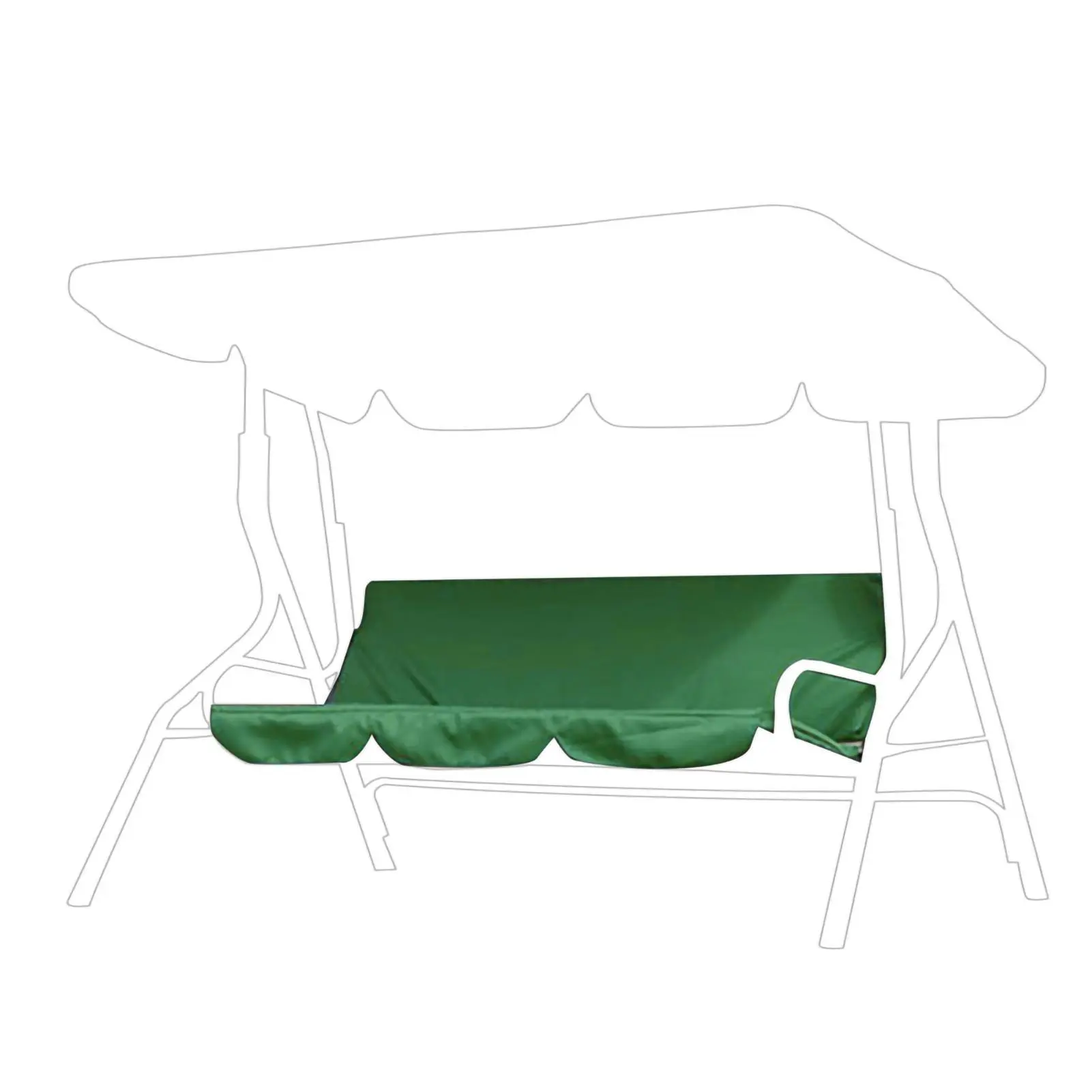 Garden Courtyard Outdoor Waterproof Polyester Taffeta Three Seat Swing Chair Hammock Seat Cushion Cover 150x50x10CM Green