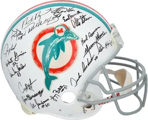 1972 Miami Dolphins Autographed Riddell Throwback Authentic Helmet with 40 Signatures - Fanatics Authentic Certified