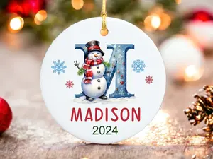 Letter Initial Ornament, Custom Name Ornament, 2024 Family Ornament, Personalized, Christmas gift, Monogram Ornament (Please note the name you want to customize or send it to me via message)