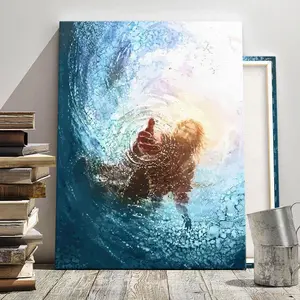 Wooden Framed Canvas Painting, Christ Jesus Redemption Modern Art, Art Wall Decoration, Fashionable Decoration for Home Living Room Bedroom Office, Ideal Gift, Poster