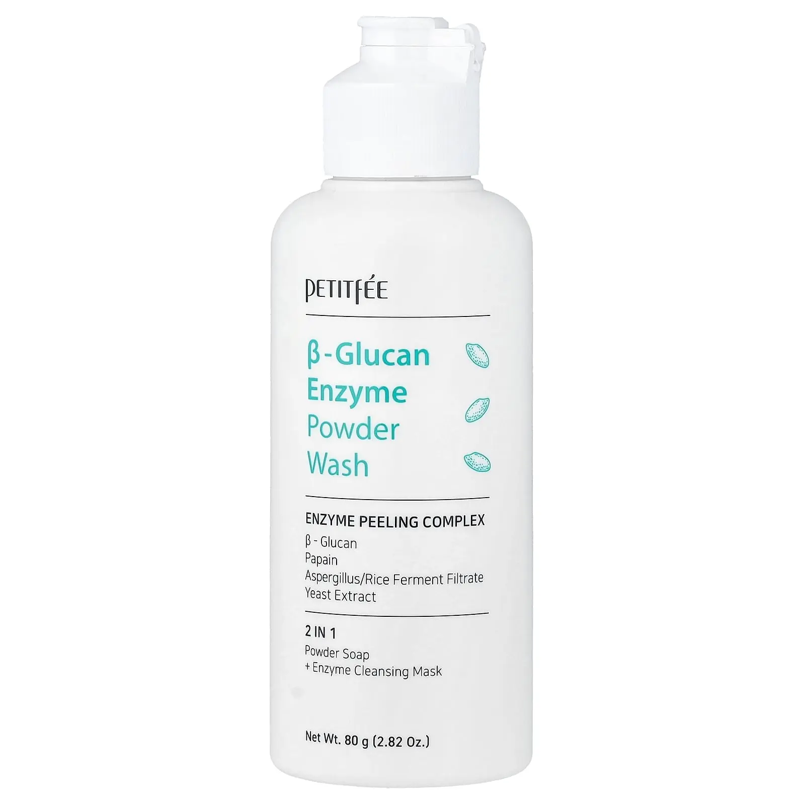 Petitfee B-Glucan Enzyme Powder Wash, 2.82 oz (80 g)