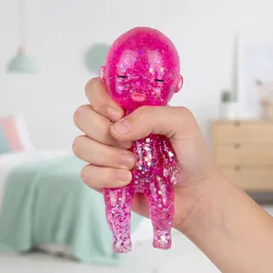 Kawaii Baby Squishy Toy – Slow Rising Glitter Squeeze Toy, Cute Stretchy Stress Relief Sensory Fidget Toy, Viral Collectible Squishies