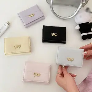 Women's 2026 New Vintage Rhinestone Bow Wallets, Lightweight PU Leather Mini Flap Purse, Multi-Color Card Holder with Multiple Card Slots, Fashion Cash Organizer for Daily Casual Sports Use