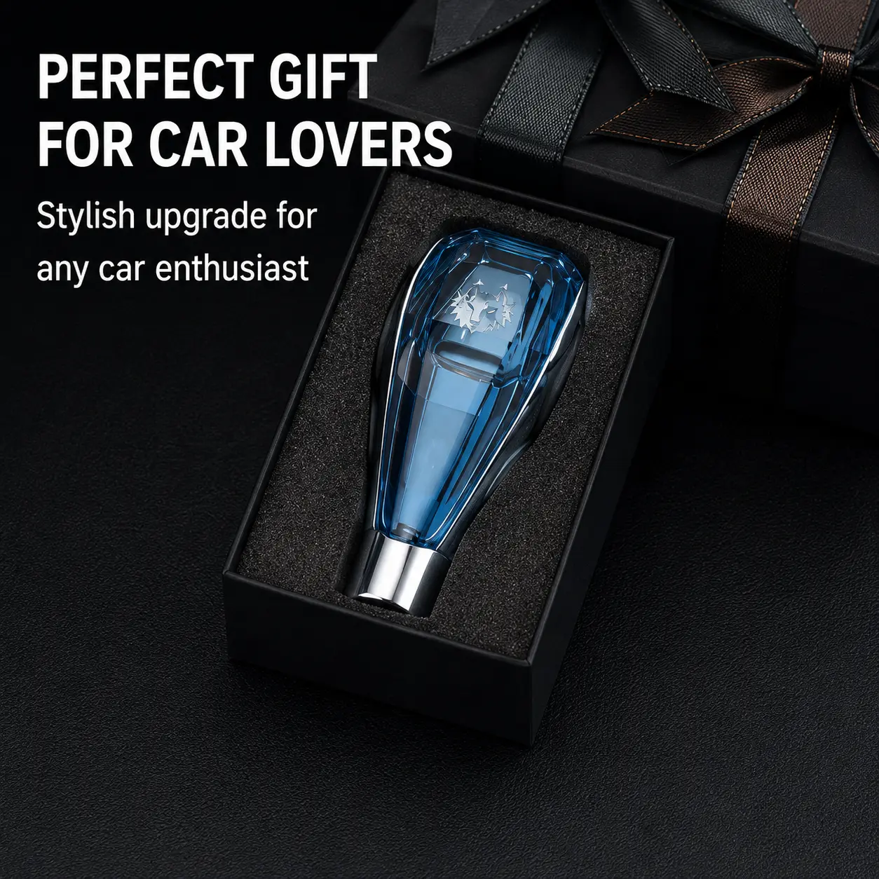 LED Crystal Gear Shift Knob, 7-Color RGB Touch Activated Gear Shifter, USB Rechargeable Illuminated Gear Knob, Diamond-Cut Car Interior Accessories & Auto Styling Upgrade