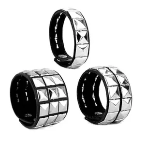 PunkBracelet Goth- UnisexBracelet 3 Pack Spiked Studded Leather Bracelets, 80s Retro Cuff Wristband Unisex Halloween Gift for Men Women