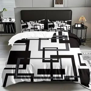 2/3 PCS Abstract Geometric Pattern Luxury Duvet Cover Set (1* Duvet Cover +1/2* Pillowcase, No Filling) Skin-Friendly Soft Digital Printed Bedding Set,For Christmas, New Year, Birthday Gifts For  ,Friends! Suitable For All Year Round! Machine Washable