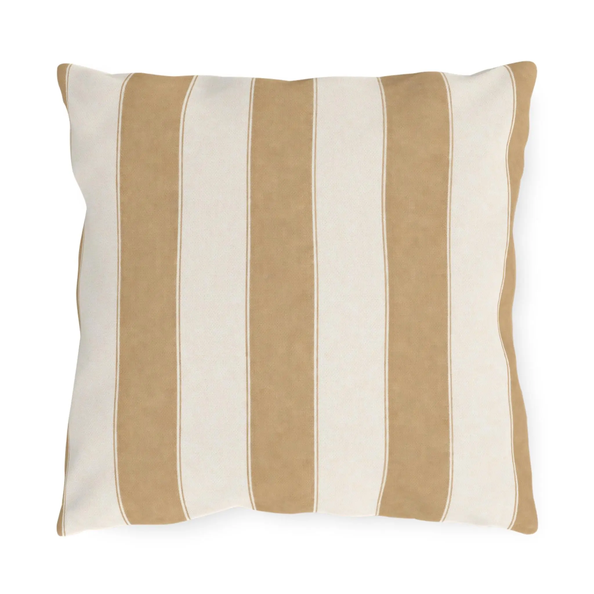 Cabana Tan Stripe Poolside Resort Pillow | Outdoor Pillows | Coastal Patio Cushion