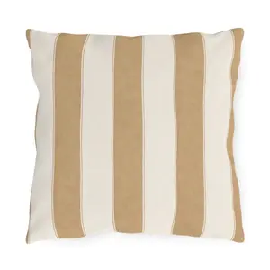 Cabana Tan Stripe Poolside Resort Pillow | Outdoor Pillows | Coastal Patio Cushion