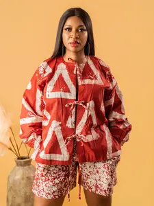 Kehinde Adire Co-Ord Set | Handcrafted Jacket & Shorts | Aso Élan