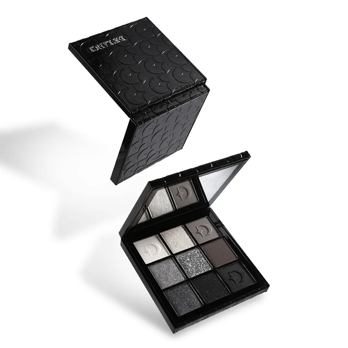 De'lanci Dark Night Galaxy Eyeshadow Palette Matte Black White Gray Silver Smoky Eye Shadow Waterproof Long Lasting Makeup for Goth Look -9Black Glam Glitter Smooth Shimmer Flawless Lid Smokey Cosmetic Pigment Metallic