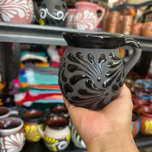 Traditional Mexican caffe mugs taza jarrito de barro regalo a papa