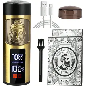 Rotary Electric Shaver Mini Portable For Men,Facial Trimmer Rechargeable Men's Grooming Wet With LED Display.Dry Choice For Business Travel Gifts