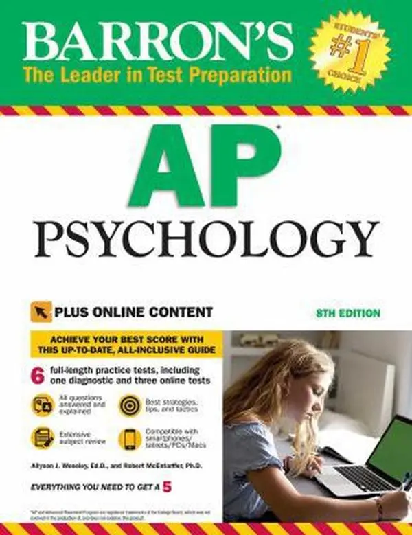 USED Book - Barron's AP Psychology with Online Tests by Weseley, Allyson J. (Paperback) - english