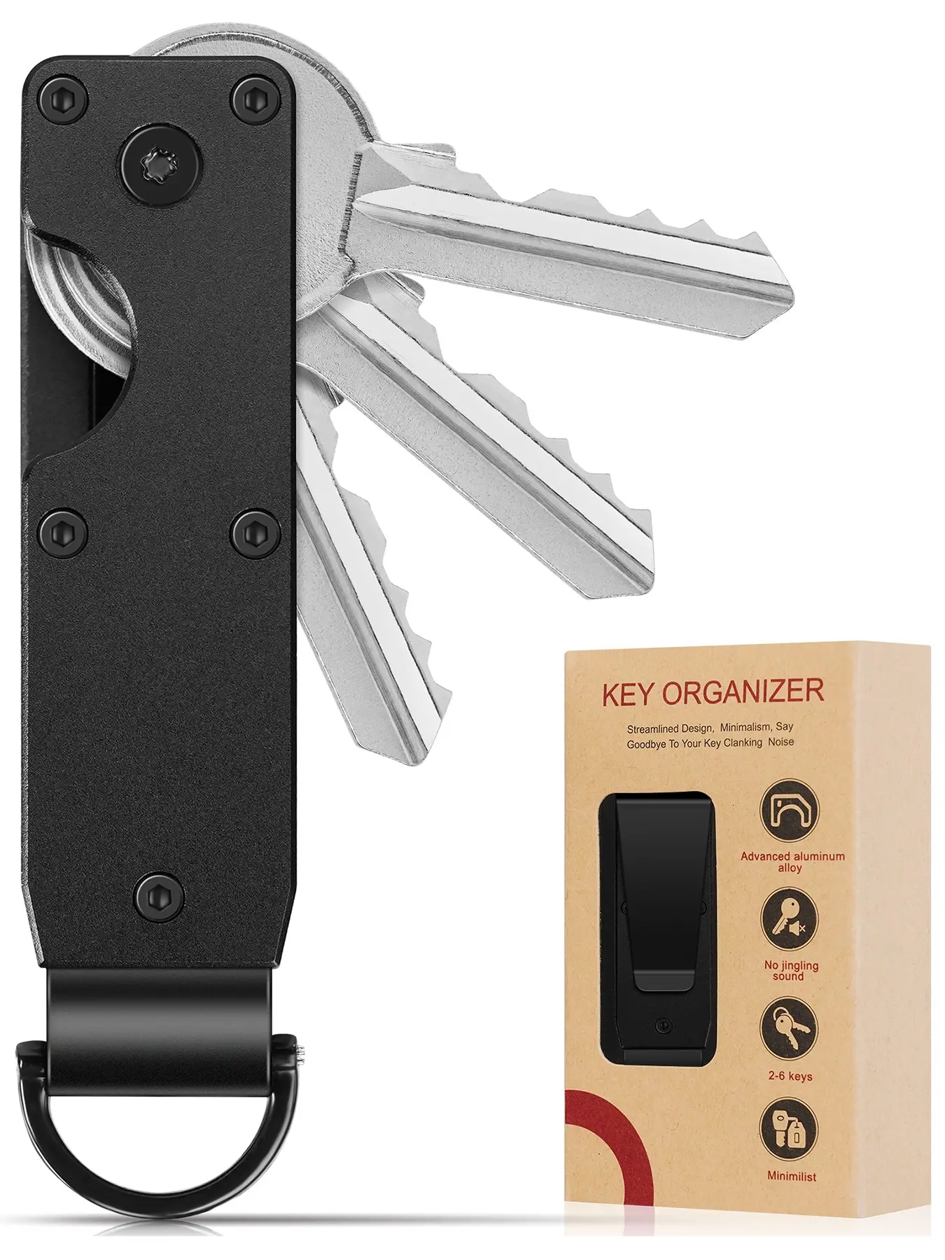 Compact Metallic Key Holder, Minimalist Innovative Keyorganizer, Smart Keychain, Key Holder for Purse, Durable & Stylish Design, Perfect Gift Idea, Keychain for Bags