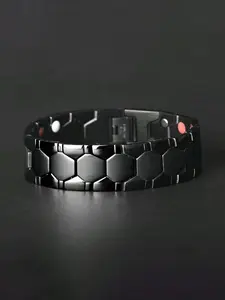 Fashion Men's Titanium Steel Bracelet, Cool Hexagonal Design, Unisex Jewelry Gift, Ideal for Graduation, Anniversary, Father's Day