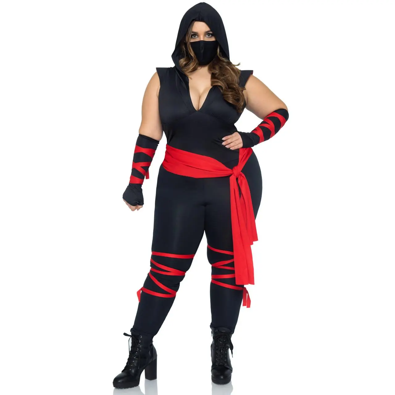 Plus Size Deadly Ninja Costume with Face Mask