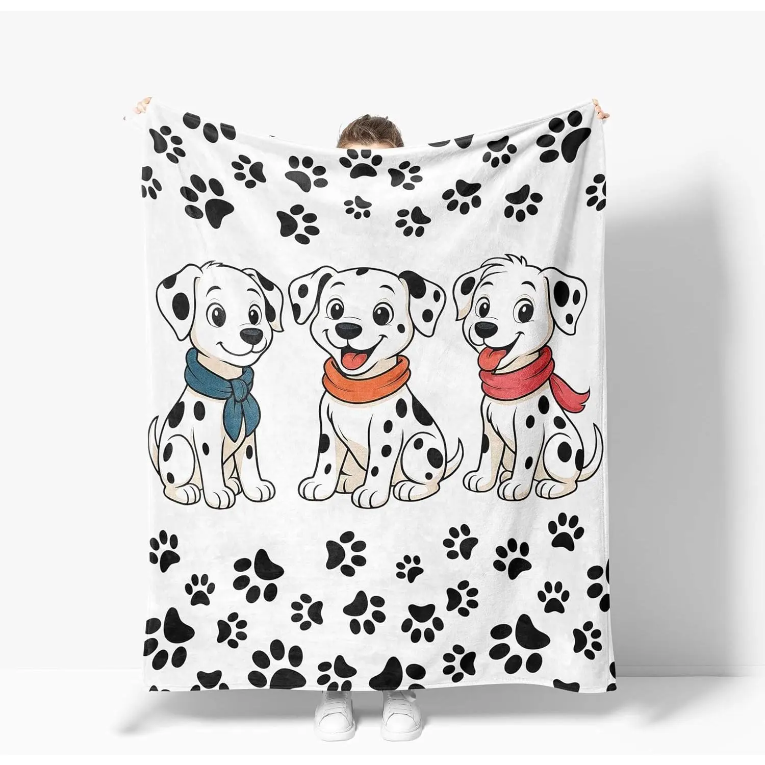 Flannel Blanket | Dalmatian Throw Blanket Cute Dogs Warm Dalmatians Decor Soft Flannel Blanket Dalmatian Gifts For Kids Boys Girls Men Women | Gift Blanket / All Season
