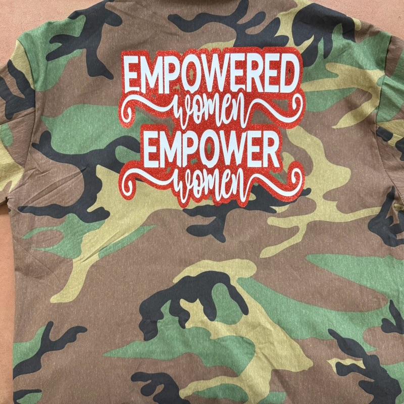 Womens Camo Jacket with Patches Casual