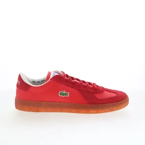 Lacoste Baseshot Pro 126 1 SMA Mens Red Suede Lifestyle Sneakers Shoes