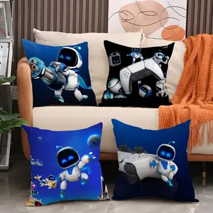 Cartoon A-Astrobot Pillow Case Short plush cushion cover featuring a smooth touch reversible design and hidden zipper perfect for warm winter vibes relaxing home moments and daily décor