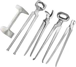 Farrier Horse Hoof Care Tool Kit – Professional Hoof Nippers, Nail Puller, Hoof Clincher, Buffer & Shoe Puller – Heavy Duty Equine Trimming & Shoeing Tools for Horses