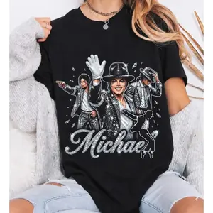[Sale Up To 50%] Retro Michael Jackson King of Pop Shirt, Halftone Music Tee, Vintage Icon Design, , MJ Music T-Shirt for Fans, Gift for Him, Gift for Her tiktokshopspringglowup