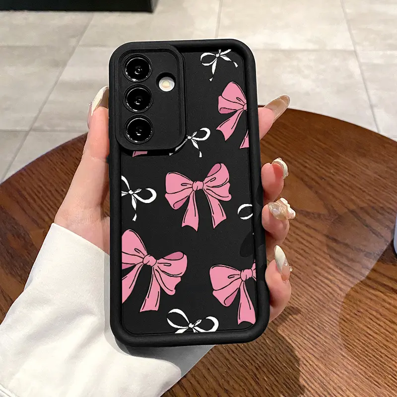 Phone case for Samsung S24 ultra plus S25 S23 S22 Ultra Pluss Pink Bow  Advanced fashion gift Anti-Scratch Shockproof TPU Bumper Drop-proof Cover Suitable for Samsung S24 FE