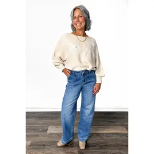 The Kelsey from Risen: High-Rise Pleated Relaxed Wide Leg Denim