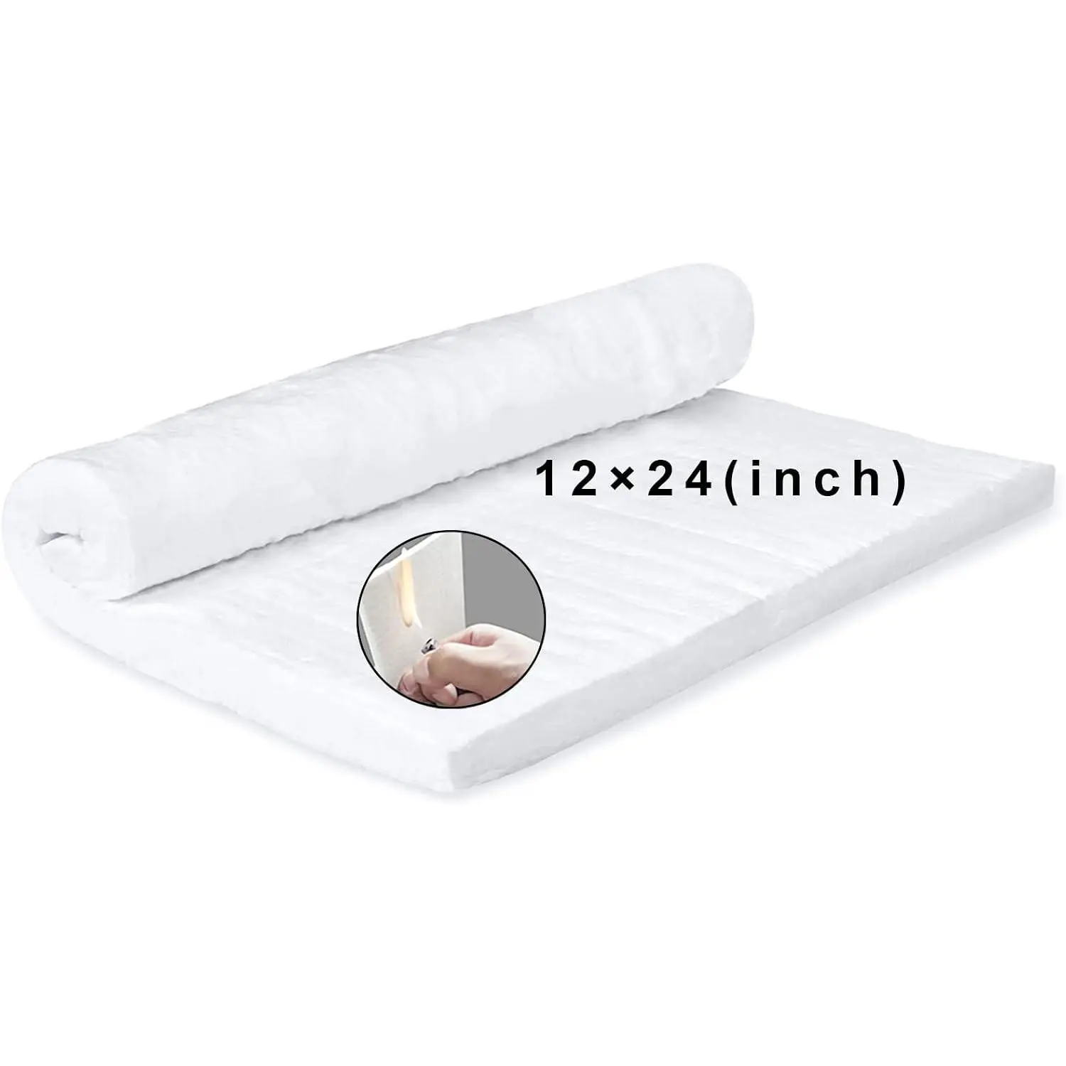 24" x12"x1" (Thick) Ceramic Fiber Blanket Fireproof Insulation | Baffle Rated to 2400F, High-Temperature Resistance for Stoves, Kilns, Forges, Wood Stove Baffle, Fireplace and Pizza Ovens