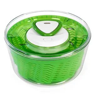 Easy Spin Salad Spinner with Serving Bowl & Quick Pull Handle – 4–6 Servings, Green