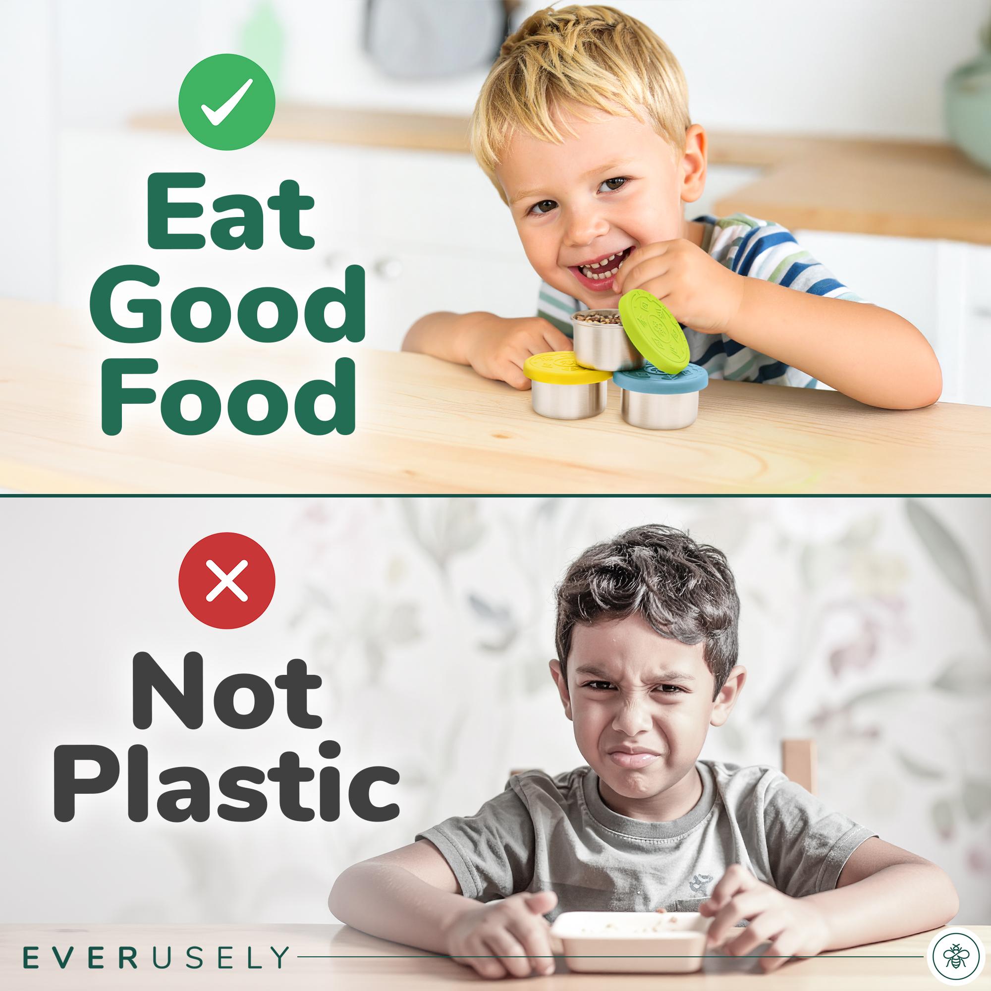 EVERUSELY Stainless Steel Condiment Cups - 3 Pack, 1.7 oz, Leakproof, Color-Coded Lids, Reusable for Salad Dressing & Sauce Containers, Perfect for Lunchbox, Meal Prep, Bento Boxes EVERUSELY Stainless Steel Condiment Cups - 3 Pack, 1.7 oz, Leakproof, Color-Coded Lids, Reusable for Salad Dressing & Sauce Containers, Perfect for Lunchbox, Meal Prep, Bento Boxes