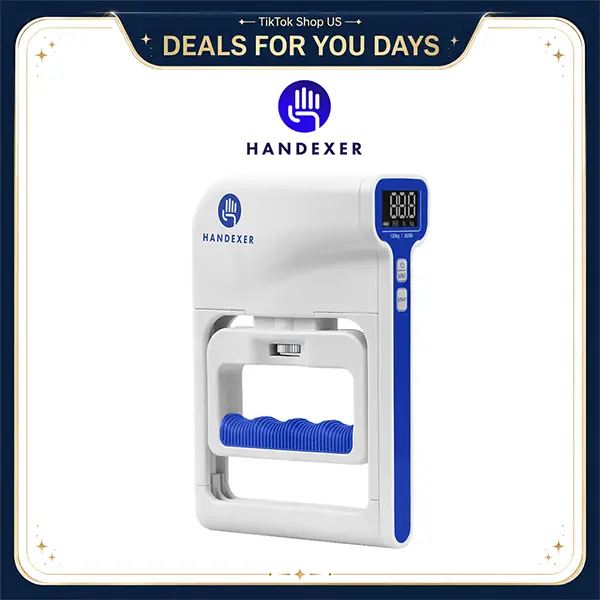 Handexer Digital Grip Strength Tester - FDA Registered 265lb/120kg Hand Dynamometer, Adjustable Handle Home Workout Equipment, Backlit LCD Display Muscle Exercise Gear with 2-Year Warranty for Rehab, Athletes
