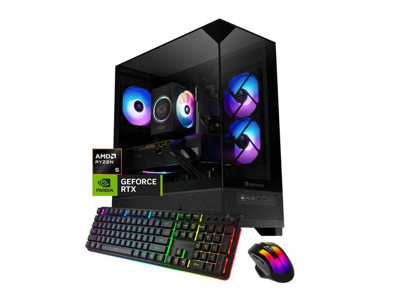 iBUYPOWER Element SE Gaming PC Desktop Computer AMD Ryzen 5 5500 CPU, NVIDIA GeForce RTX 3050 6GB GPU, 16GB DDR4 RAM, 1TB NVMe SSD, Windows 11 Home, Keyboard, Mouse  Black