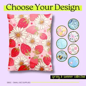 Spring Summer Poly Mailer 100 Pack Water Proof Heavy Duty Self Seal Shipping Bag for Small Business - Cute Packaging, Shipping Supplies