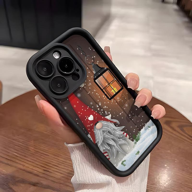 Christmas Gnome Snow Peaceful Holiday Phone Cases for iPhone 17 Pro Max 16 Plus 15 14 Pro 13 12 11, Durable Slim TPU Soft TPU Shockproof Protection Protective Phone Cover