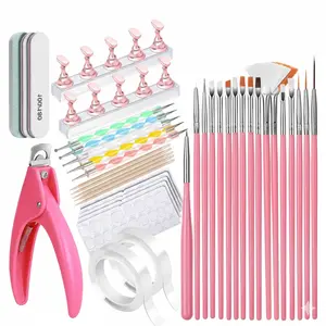 Nail Art Tools, Nail Tools For Nail Art, Press On Nail Design Tools, Nail Art Kit With Nail Brush, Nail Stand, Nail Cutters For Nail Tips,Acrylic Nail Tools,