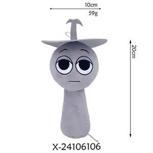 Incredibox Grey Pointed‑Hat Character Plush Keychain, Rhythm Game Stuffed Pendant funny