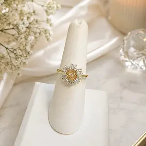 Ring with high quality 14k laminated flower