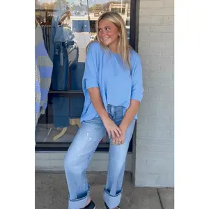 Zenana-Raised Rib Batwing Sleeve Top